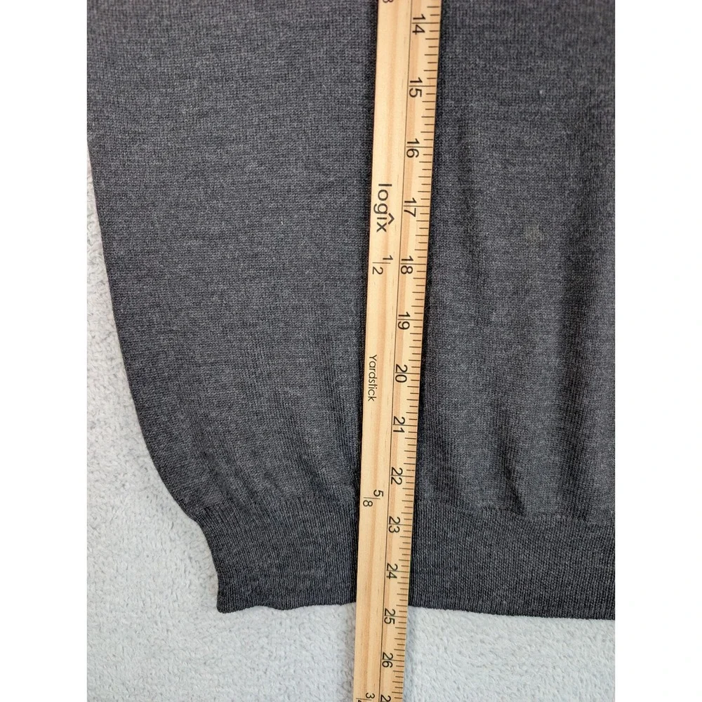 Brooks Brothers Mens Extra Fine Italian Merino Wool Mock Neck Sweater Gray S